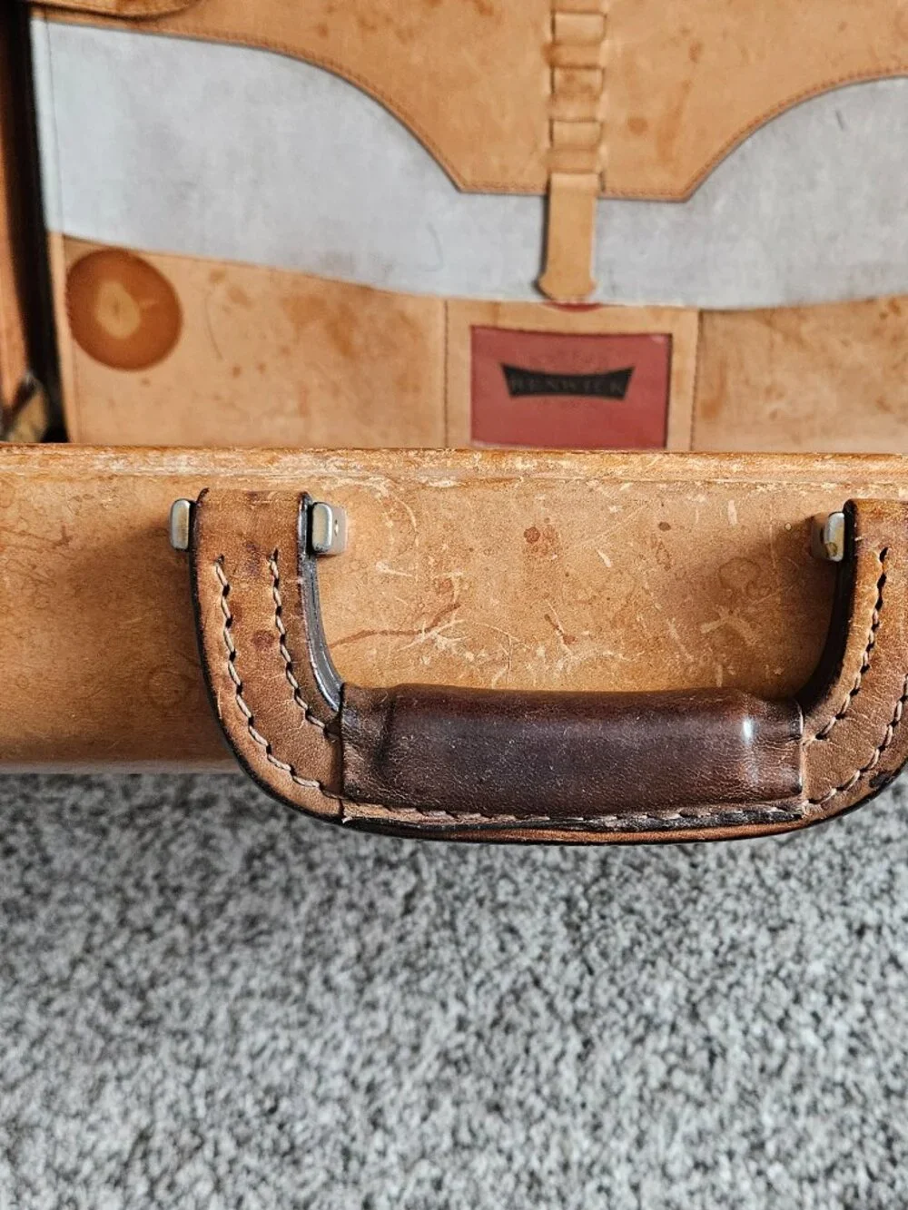 VINTAGE 1970s RENWICK DISTRESSED CANADIAN CARIBOU LEATHER BRIEFCASE {#91-4}